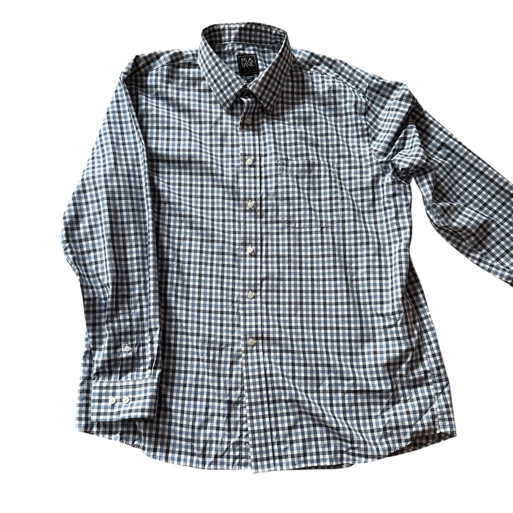 Jos. A. Bank Men's Traditional Fit Long Sleeve Button Down Plaid Shirt Size XL